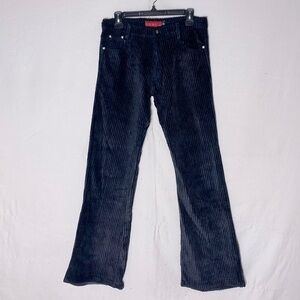 Vintage 90s C.G.B.G Jeans Black Thick Corduroy High Rise Flare Leg Pants 32